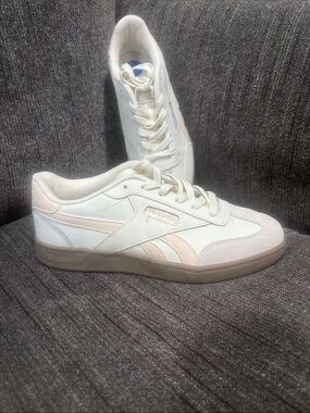 Reebok Women's White Sneakers with Pale Pink Accents
